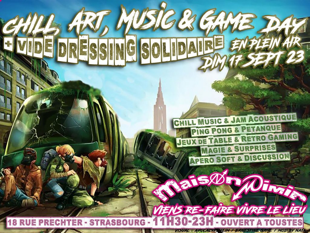 Chill Art Music & Game et vide dressing solidaire septembre 2023